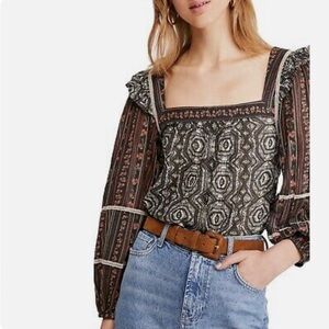 Free People Mostly Meadow Boho Style Blouse